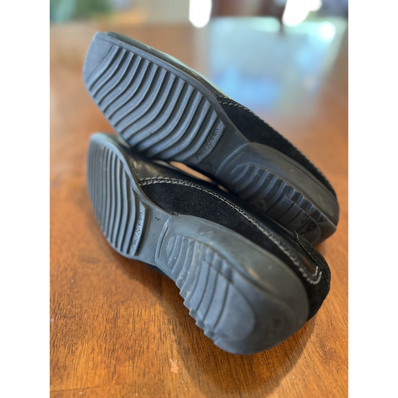 Paul Green Black Leather Slip On Loafers Square Toe Dress‎ Shoes Size 6 - Picture 8 of 10